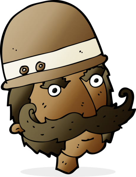 bir insan tarafından çizilmiş bir Viktoryan avcısı çizgi filmi.