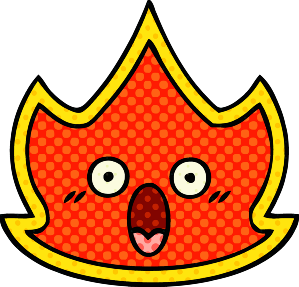 Bir insan tarafından çizilmiş çizgi roman tarzı bir ateş.