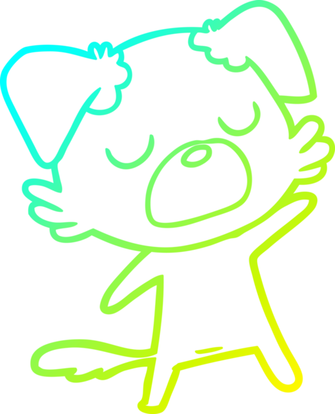 Bir insan tarafından çizilen çizgi film köpeğinin soğuk gradyan çizgisi.