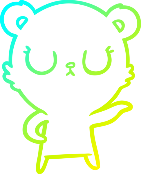 Bir insan tarafından çizilmiş barışçıl bir ayının soğuk gradyan çizgisi.