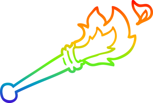 Bir insan tarafından çizilmiş bir spor fenerinin gökkuşağı gradyan çizimi