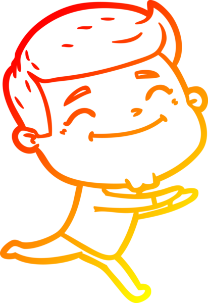 Bir insan tarafından çizilmiş mutlu bir çizgi film karakteri çizimi.