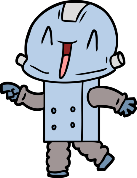 Bir insan tarafından çizilmiş çizgi film robotu