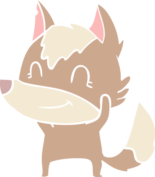 Bir insan tarafından çizilmiş düz renkli çizgi film kurdu.