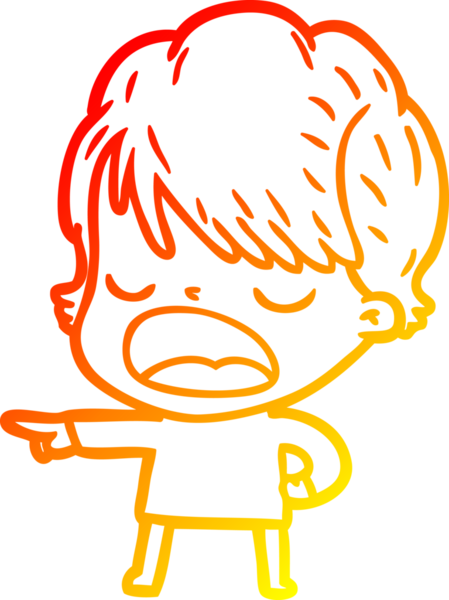 Bir insan tarafından çizilmiş bir karikatür kadın çizimi.