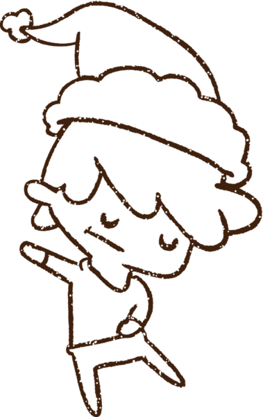 Bir insan tarafından çizilmiş Noel Adamı Kömürü