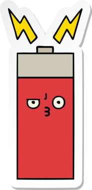 Bir insan tarafından çizilmiş şirin bir karikatür aküsünün çıkartması.