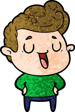 Bir insan tarafından çizilmiş mutlu çizgi film adamı.