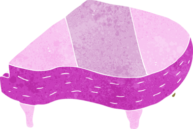 bir insan tarafından çizilmiş bir piyano.