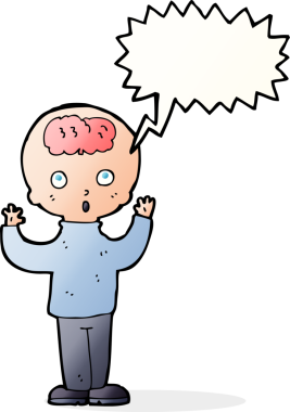 Bir insan tarafından çizilmiş konuşma balonu olan çizgi film dehası.