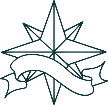 Bir insan tarafından çizilmiş geleneksel bir yıldız dövmesi