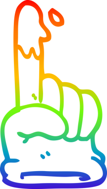 gökkuşağı gradyan çizgi çizimi bir insan tarafından çizilmiş lastik eldiven