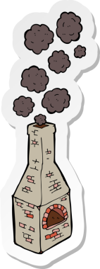 Bir insan tarafından çizilmiş eski bir fırın bacasının çıkartması.