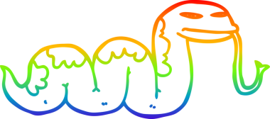 Bir insan tarafından çizilmiş sürünen yılanın çizdiği gökkuşağı gradyan çizgisi.