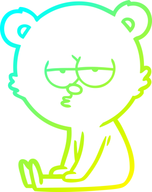 Sıkıcı bir kutup ayısının insan tarafından çizilmiş soğuk gradyan çizgisi.