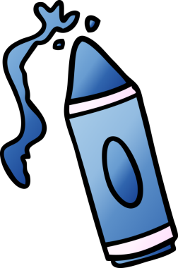 Bir insan tarafından çizilmiş pembe bir boyanın gradyan karikatürü.