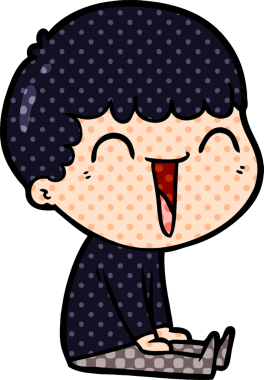 Bir insan tarafından çizilmiş mutlu bir adam.