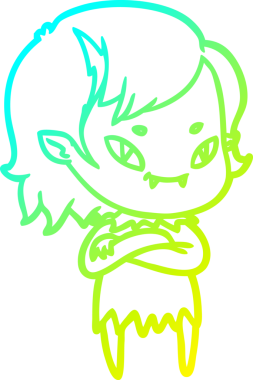 Bir insan tarafından çizilmiş soğuk gradyan çizgi çizimi.