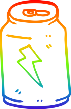 gökkuşağı gradyan çizgi çizimi bir insan tarafından çizilmiş enerji içeceği