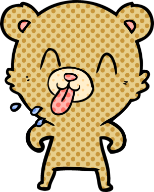 Bir insan tarafından çizilmiş kaba çizgi film ayısı.