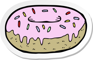 Bir insan tarafından çizilmiş bir çörek etiketi.