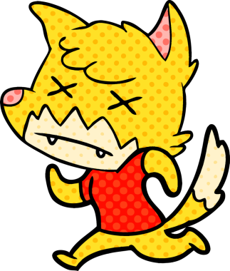 Bir insan tarafından çizilmiş ölü tilki çizgi filmi