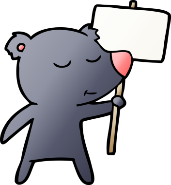 Bir insan tarafından çizilmiş protestolu çizgi film karakteri.