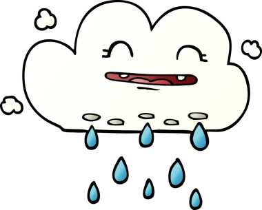 Bir insan tarafından çizilmiş karalama yağmur bulutu