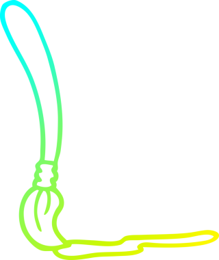 Bir insan tarafından çizilmiş bir karikatür fırçasının soğuk gradyan çizimi