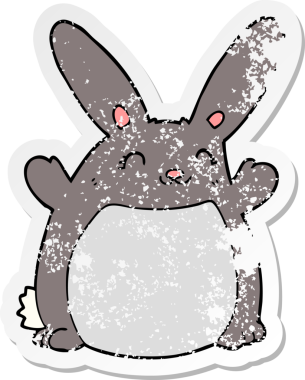 Bir insan tarafından çizilmiş karikatür tavşanı.