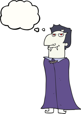 Bir insan tarafından çizilmiş serbest çizim balon karikatür vampiri