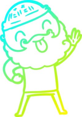 Soğuk gradyan çizgisi, sakallı bir adamın bir insan tarafından çizilmiş dili.