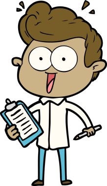 Bir insan tarafından çizilmiş çizgi film bakışlı adam.