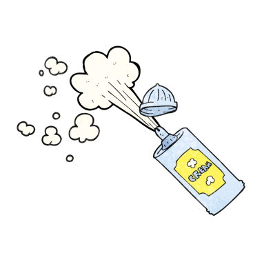 El yapımı çizgi film. Bir insan tarafından çizilmiş çırpılmış krema.