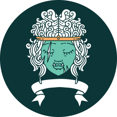 Bir insan tarafından çizilmiş ork barbar karakter simgesi