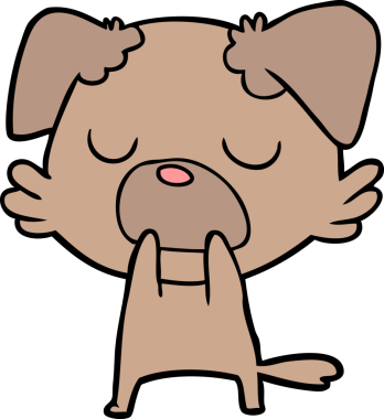 Bir insan tarafından çizilmiş çizgi film köpeği.