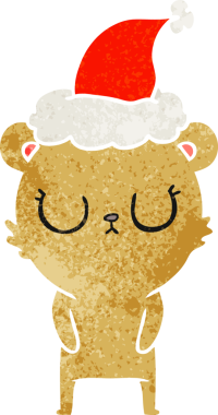 Barışçıl el, bir insan tarafından çizilmiş Noel Baba şapkası takan bir ayının eski çizgi filmini çizdi.