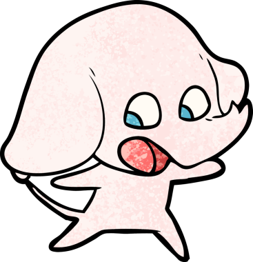 Bir insan tarafından çizilmiş şirin bir fil.