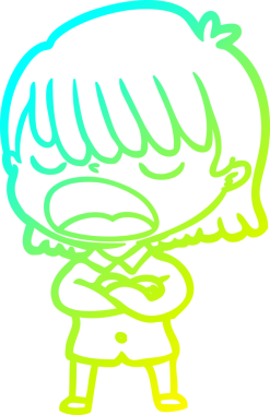 Bir insan tarafından yüksek sesle çizilmiş bir karikatür kadın çizimi.