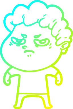 Bir insan tarafından çizilmiş kızgın bir adamın soğuk çizgi çizimi.