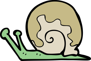 bir insan tarafından çizilmiş karikatür salyangozu