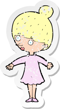 Bir insan tarafından çizilmiş bir karikatürün gerilimli çıkartması.