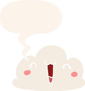 bir insan tarafından çizilmiş retro tarzı konuşma baloncuklu çizgi film bulutu