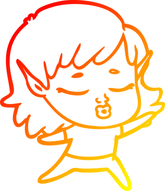 Bir insan tarafından çizilmiş güzel bir elf kızı çizimi.