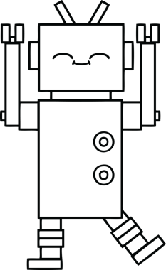 Bir insan tarafından çizilmiş robot çizimi