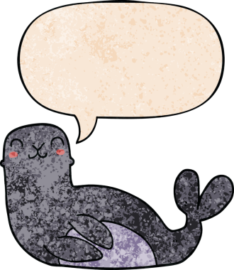 bir insan tarafından çizilmiş eski moda konuşma baloncuklu karikatür mührü.