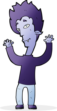 Bir insan tarafından çizilmiş vampir adam çizgi filmi.