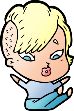 Çizgi film, bir kızın bir insan tarafından düşmesine şaşırdı.