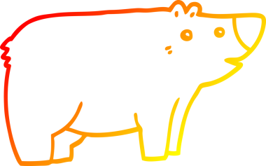 Bir insan tarafından çizilen çizgi film ayısının sıcak çizgi çizimi