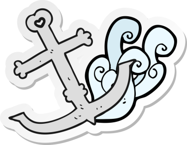 Bir insan tarafından çizilmiş bir karikatür çapasının çıkartması.